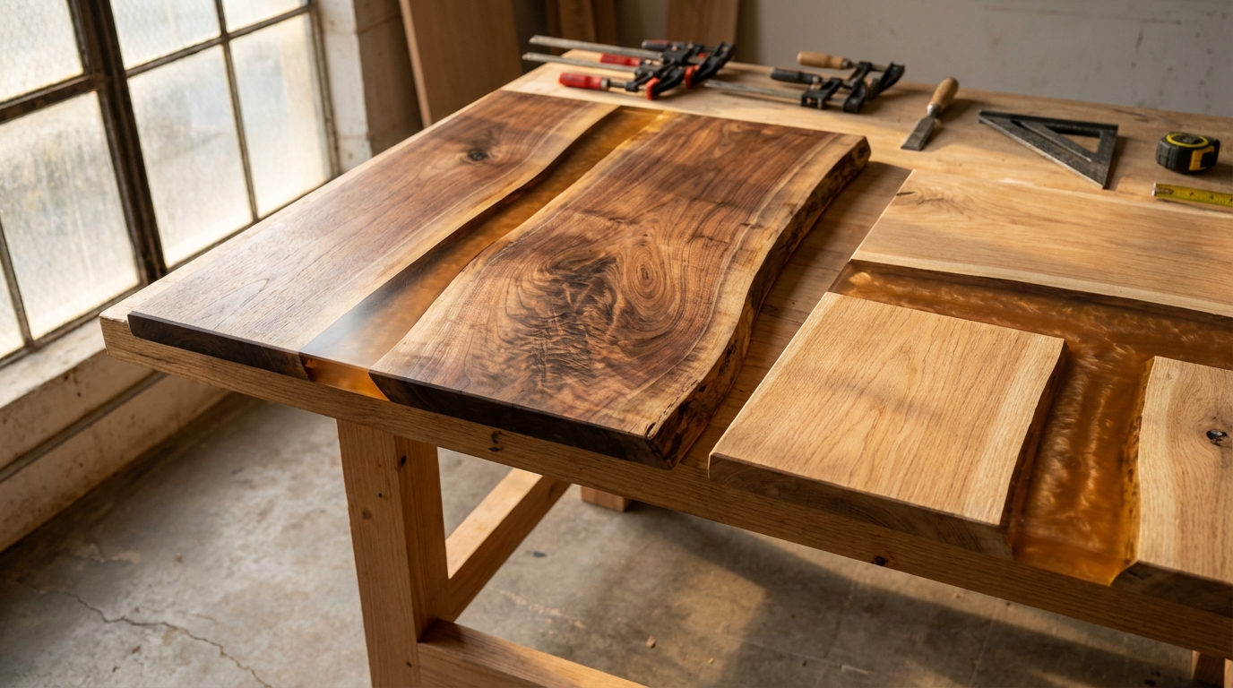 Table Rivière en Noyer ou en Chêne : Quel Bois Noble Choisir pour Votre Projet ?